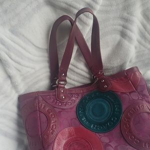 Coach purse purple, eggplant, dark pink, real